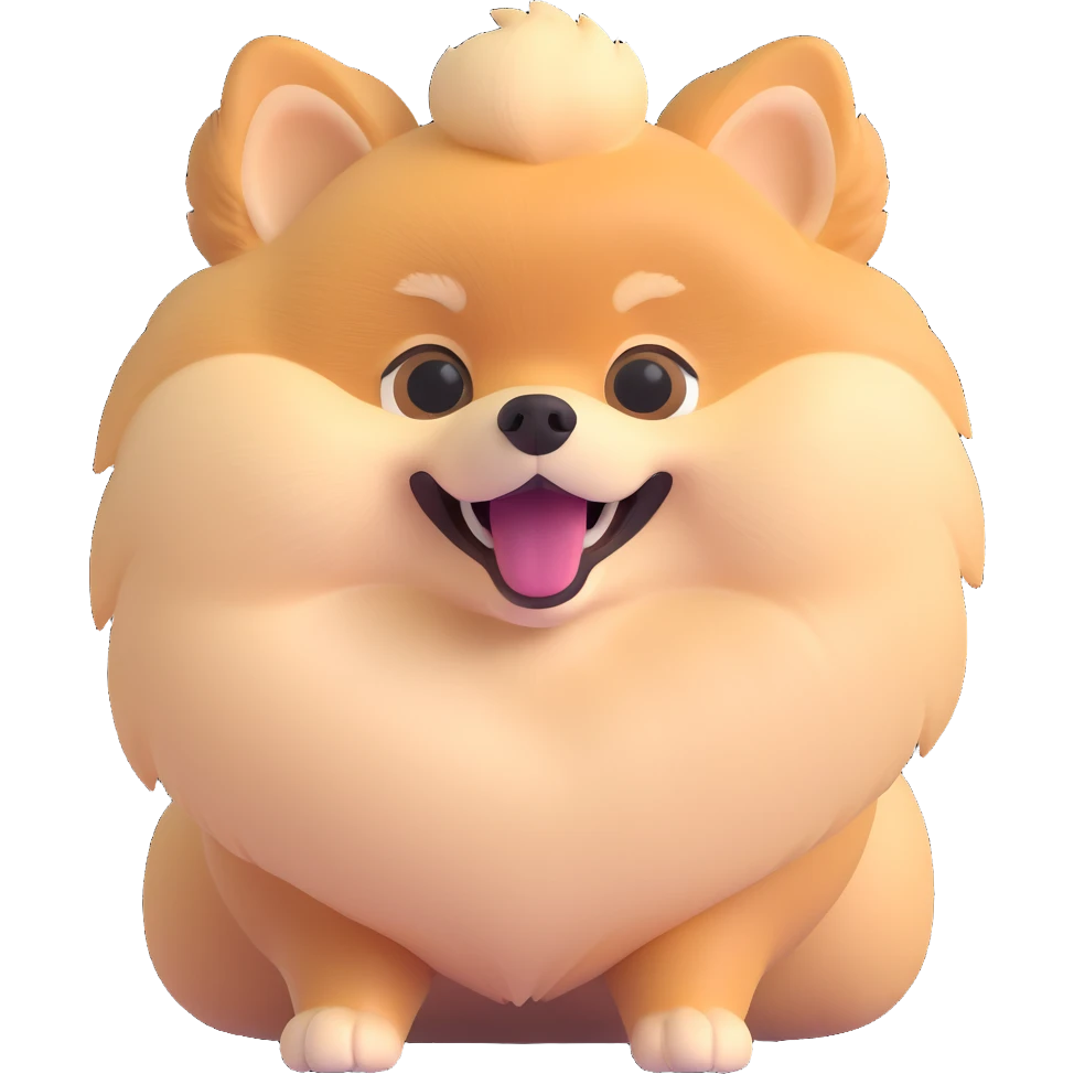 excited AI pomeranian emoji