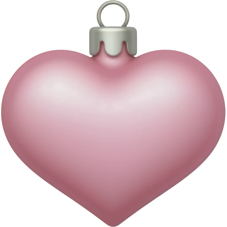 pastel pink heart shaped christmas ornament emoji