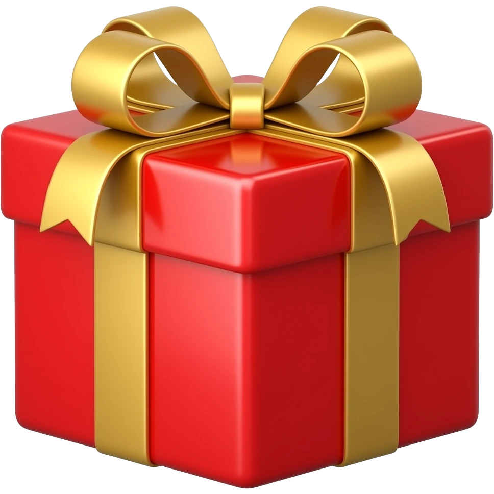 red gift shiny emoji