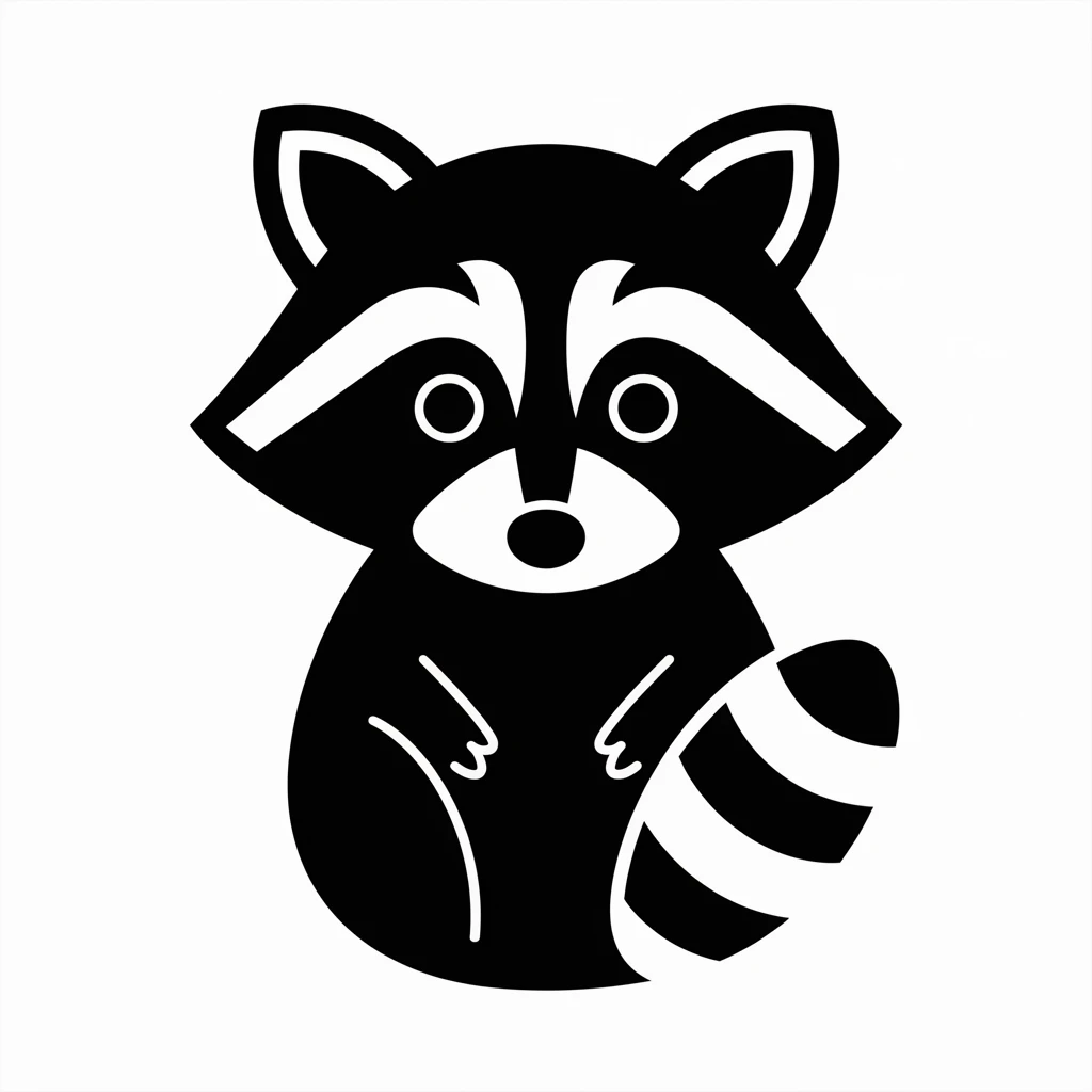 Raccoon icon black silhouette emoji