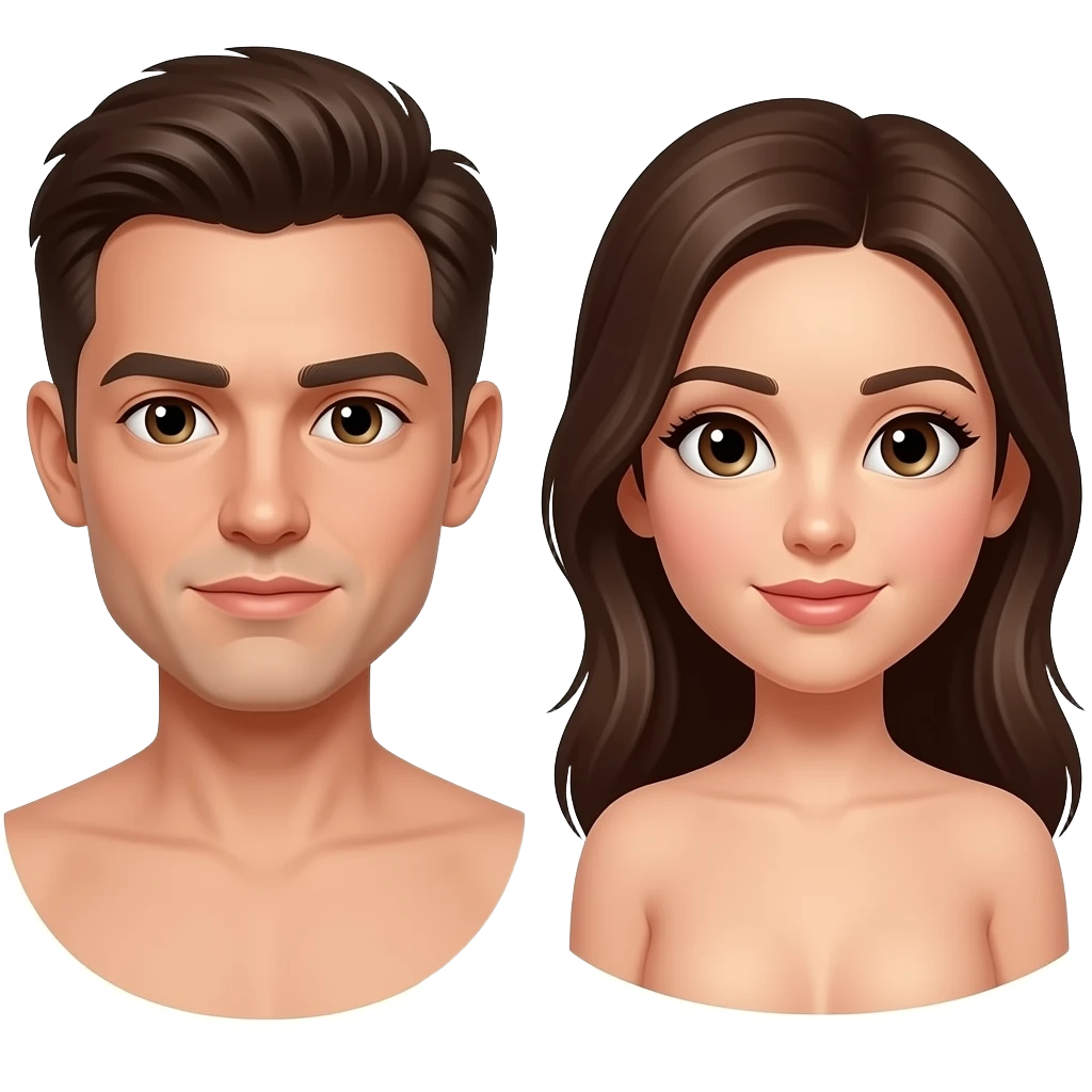 Naked guy, naked woman emoji