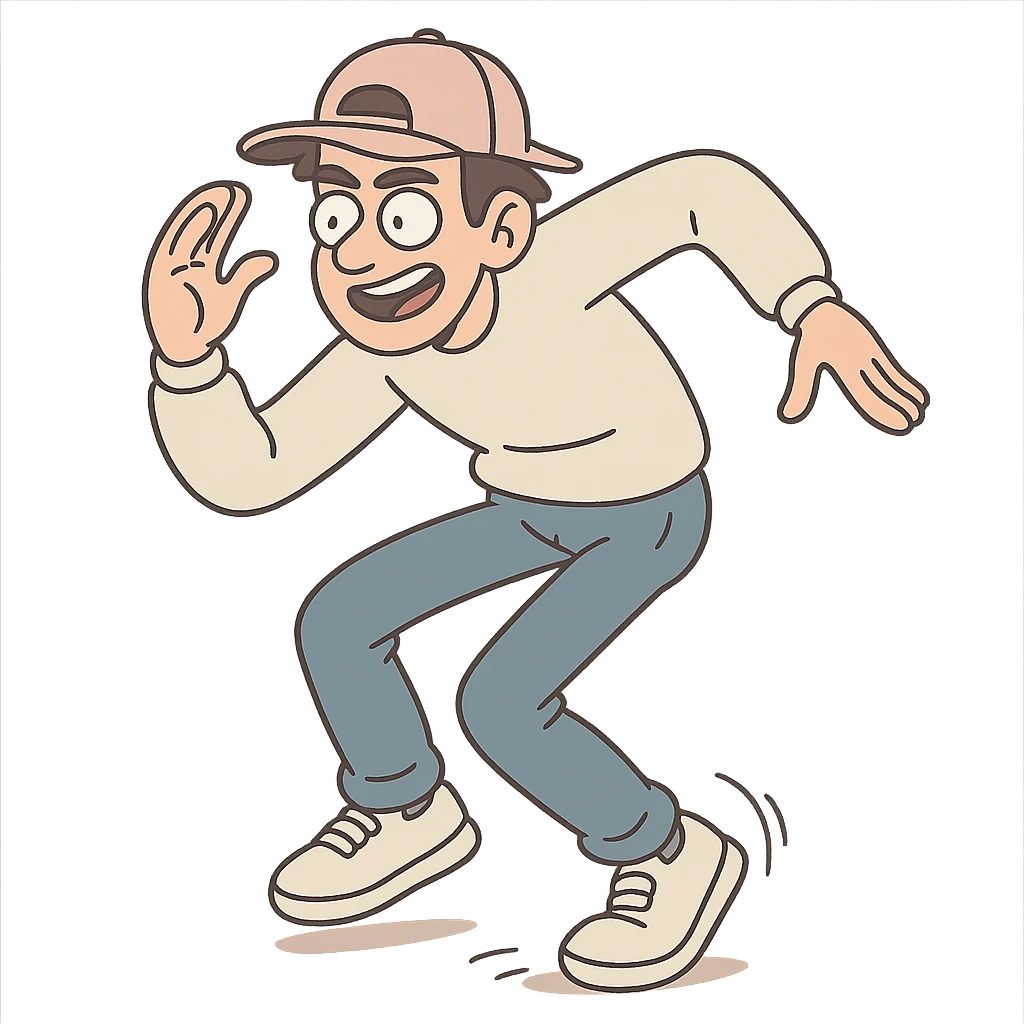 a person doing the Griddy dance, cartoon style, dynamic movement emoji