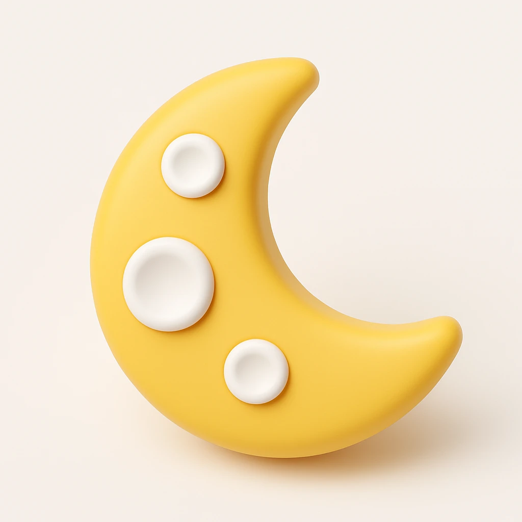 Isomorphic 3D Icon of Moon, Animated, Matte,  white background. High Resolution. emoji