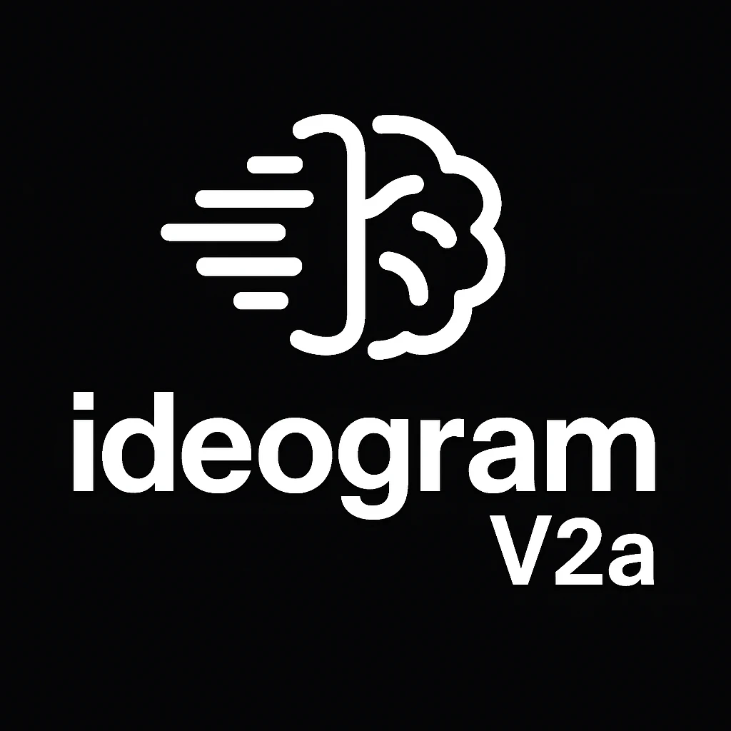 recreate this logo with text of "ideogram V2a turb", MAKE IT FIT IN SQAURE  emoji
