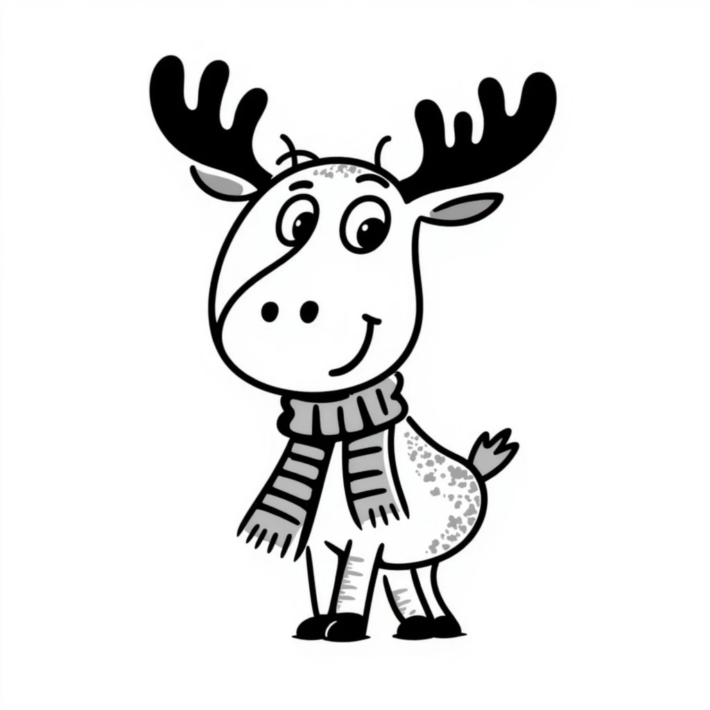 Hand drawn style moose emoji