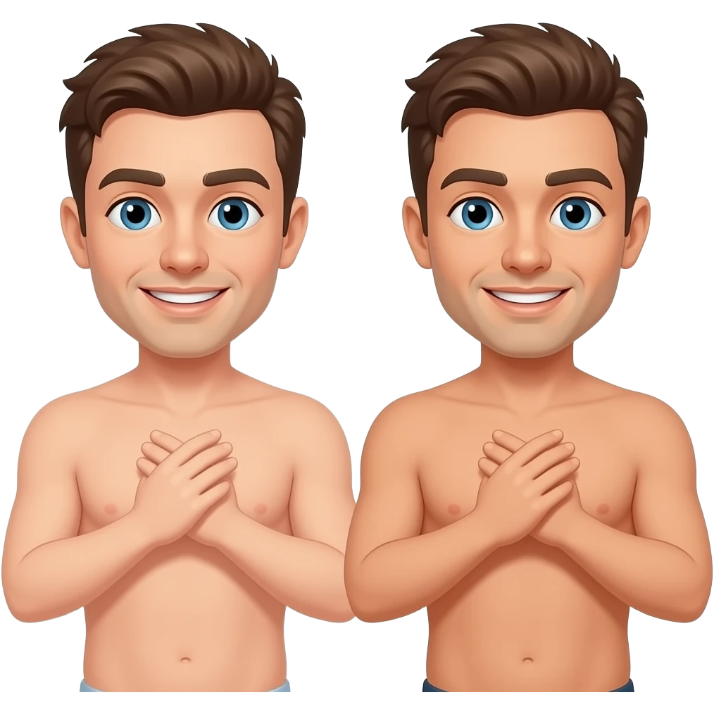 2  gays naked  master bate emoji