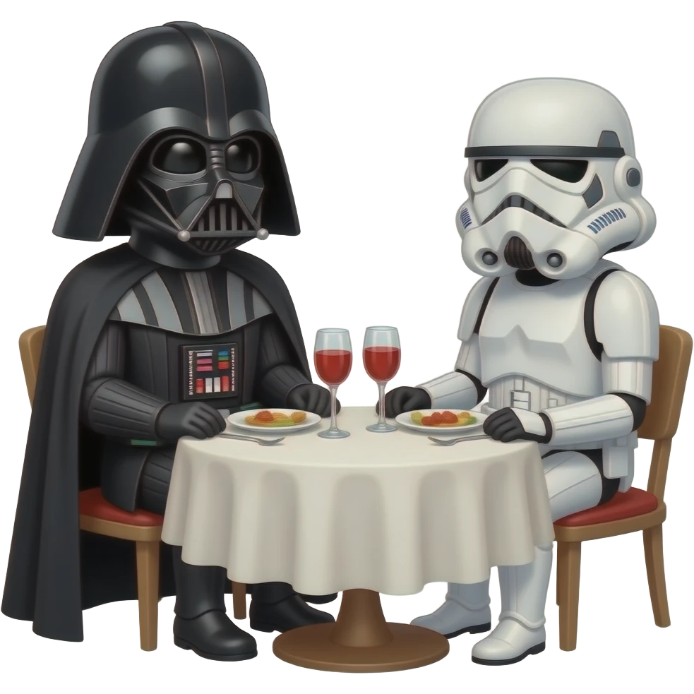 darth vader and storm trooper on a date emoji