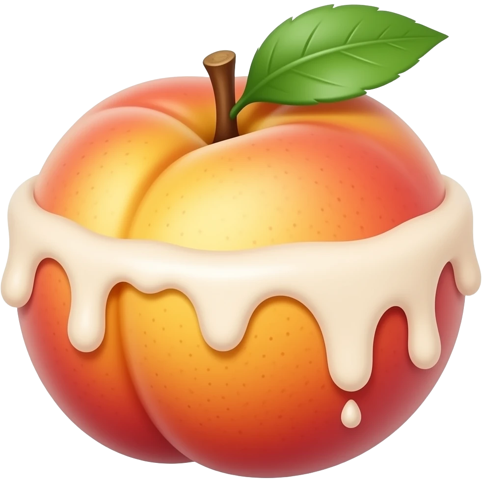 Peach with cream dripping out emoji