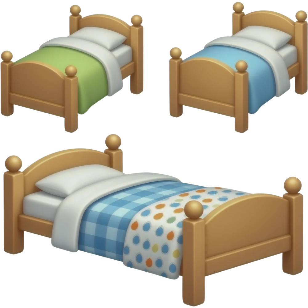 2 bed and toys white background emoji