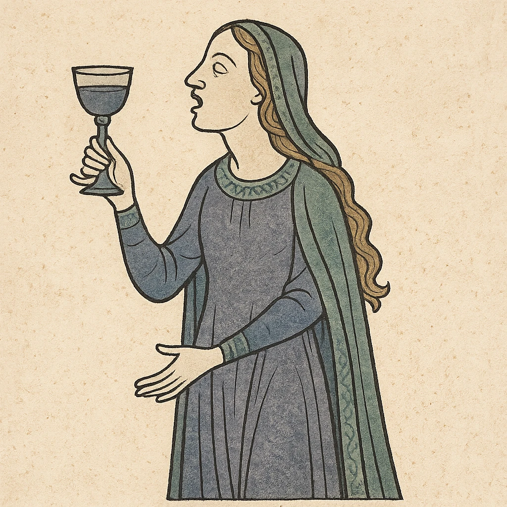woman singing with wine glass in her hand emoji