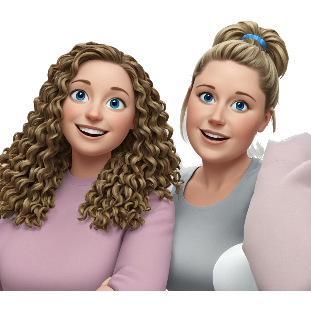 smiling girls with blue eyes emoji