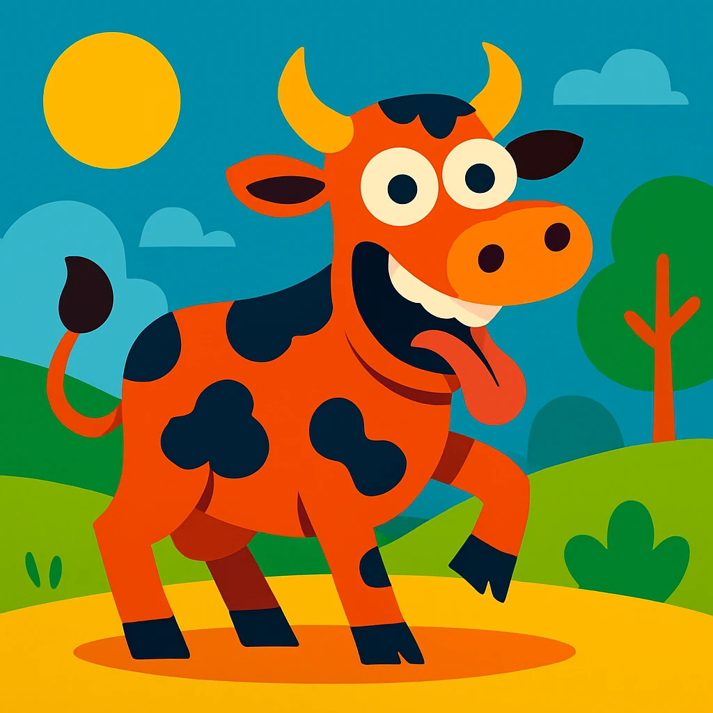 Crazy cow emoji