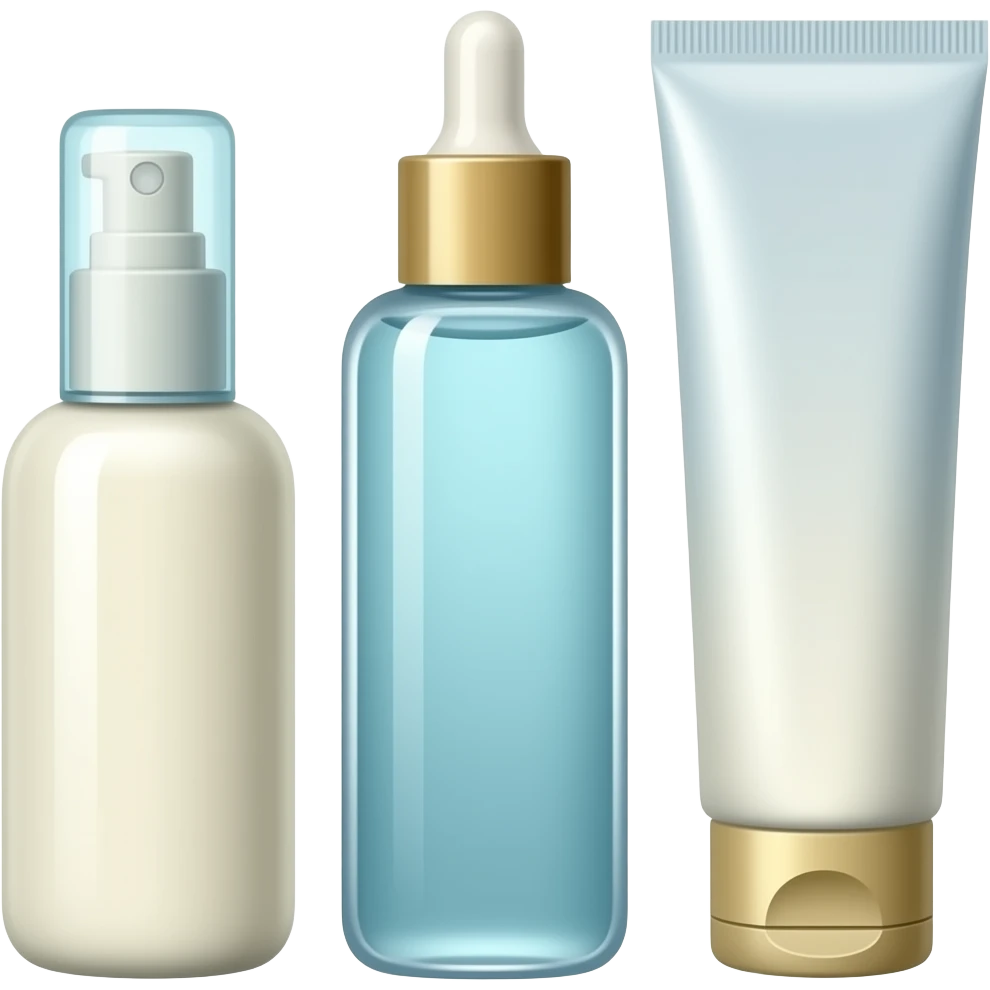 스킨케어템 여러 개 생성해줘 각각 떨어져서 emoji