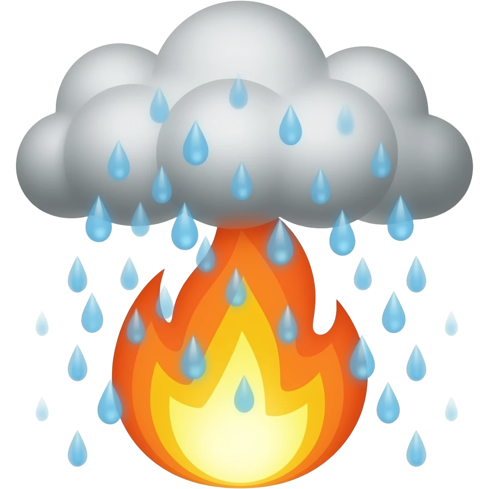 Raining fire emoji