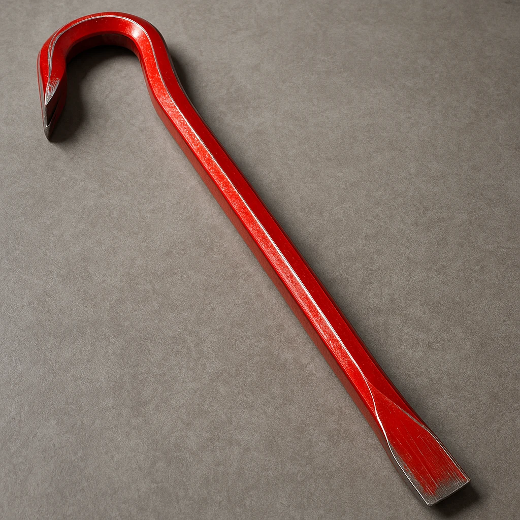 red crowbar, realistic style, metallic shine emoji