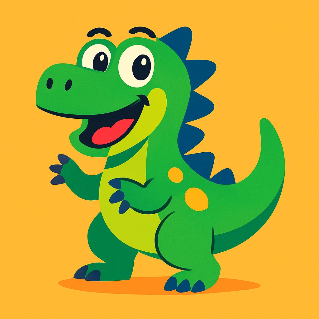 funny dinosaur, vibrant toon style emoji