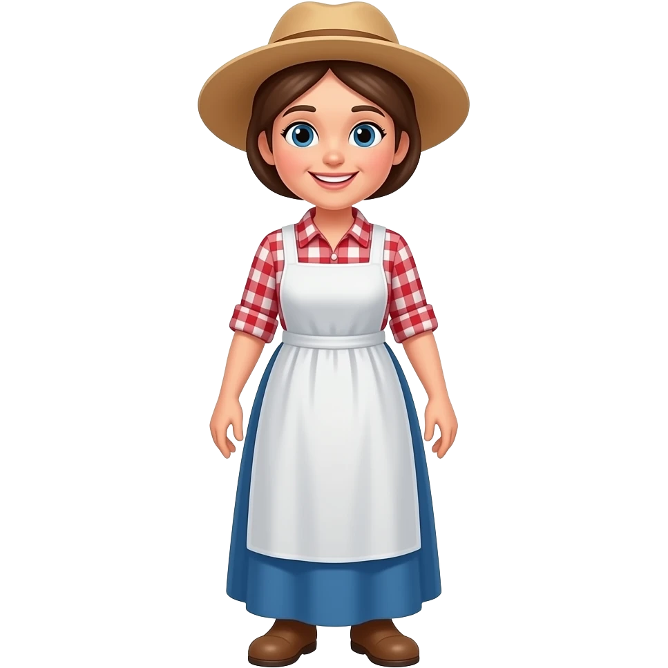 The cartoon farmer's wife full body emoji