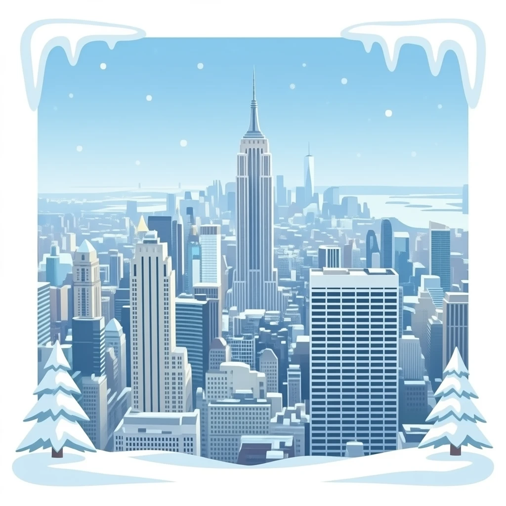 me puedes hacer una ciudad con todo congelado emoji