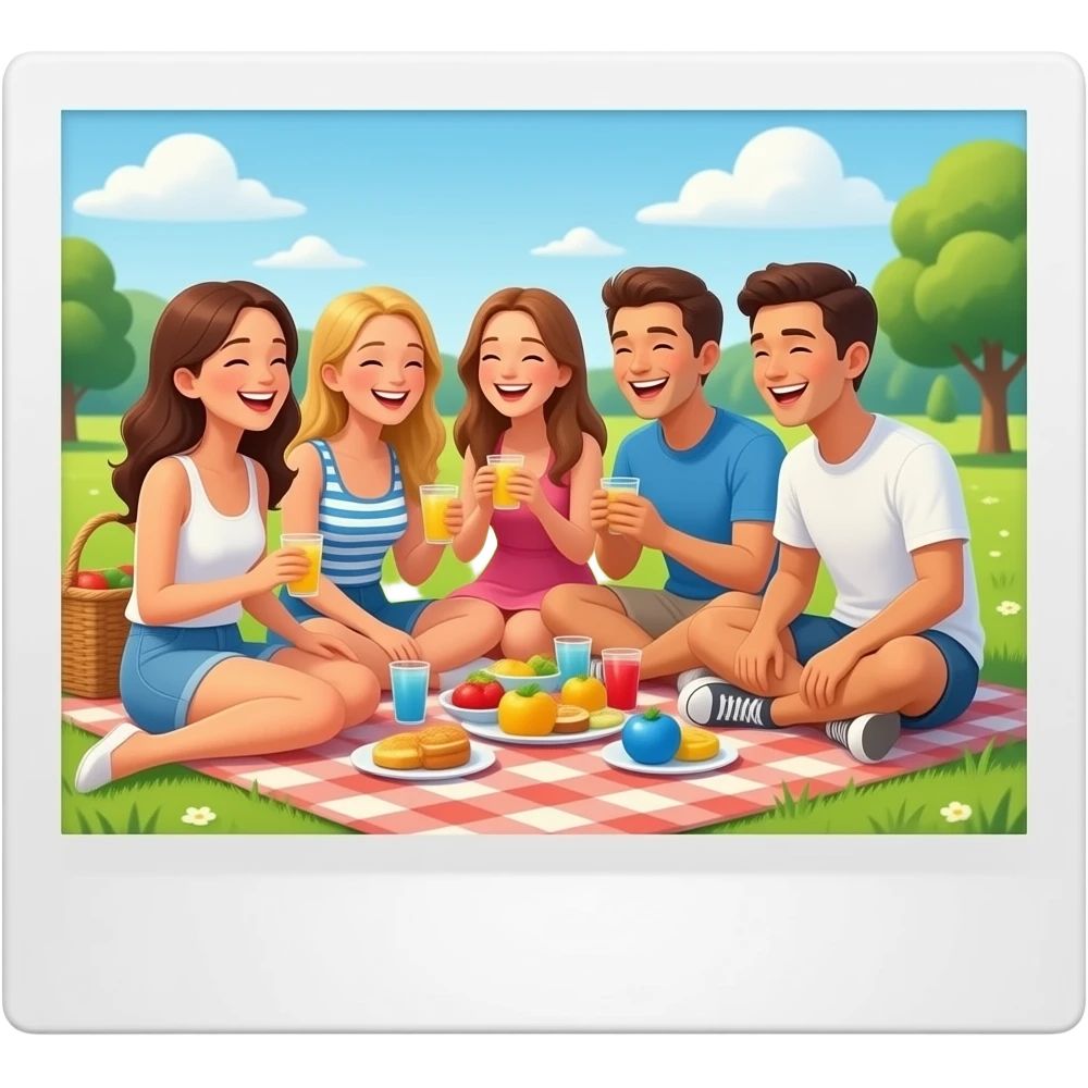 polaroid picture of caping memories emoji