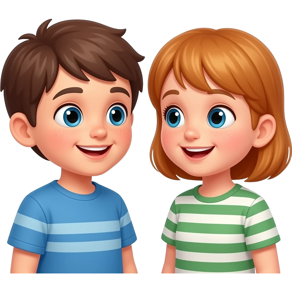 two naughty children talking emoji