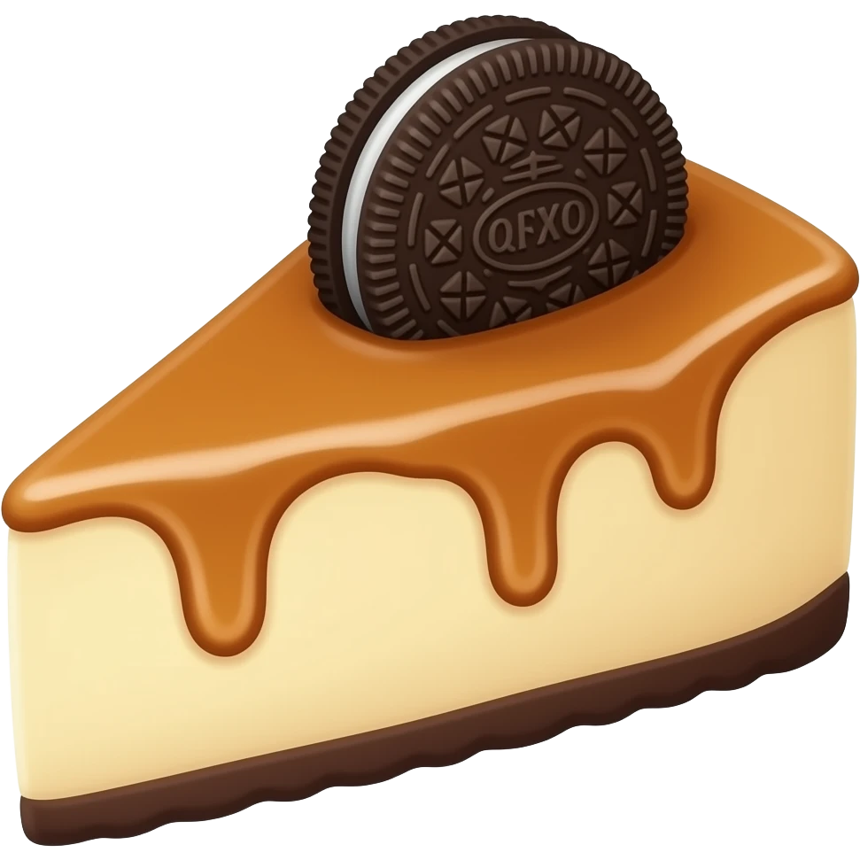 Cheesecake oreo lo azul ponlo marrón como dulce de leche emoji