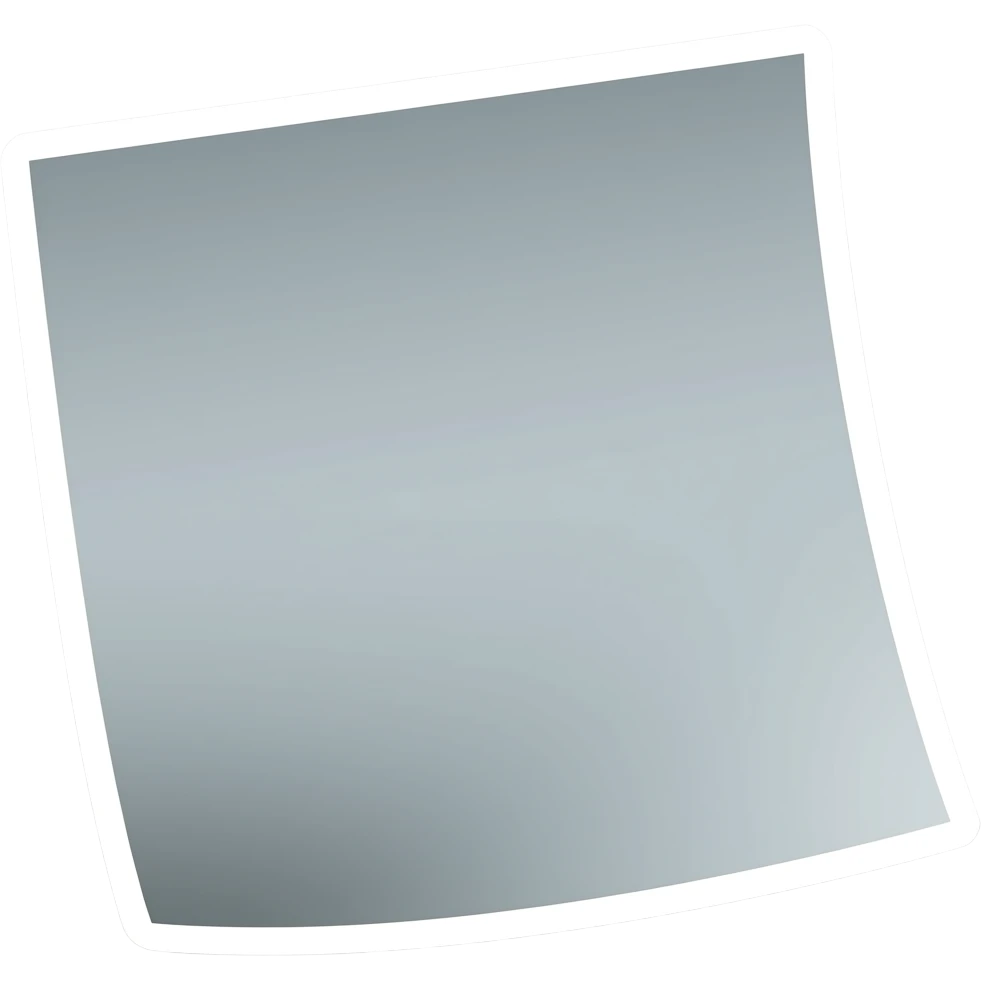 Simple and minimalistic sticker of a grey cute sticky note, white outline, smooth gradients or solid colours emoji