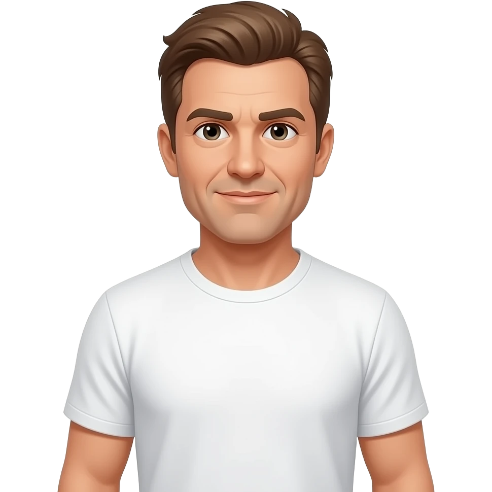 graffiti removing gushandsome mid 40 male with short brown blond hair in a white tshirt emoji