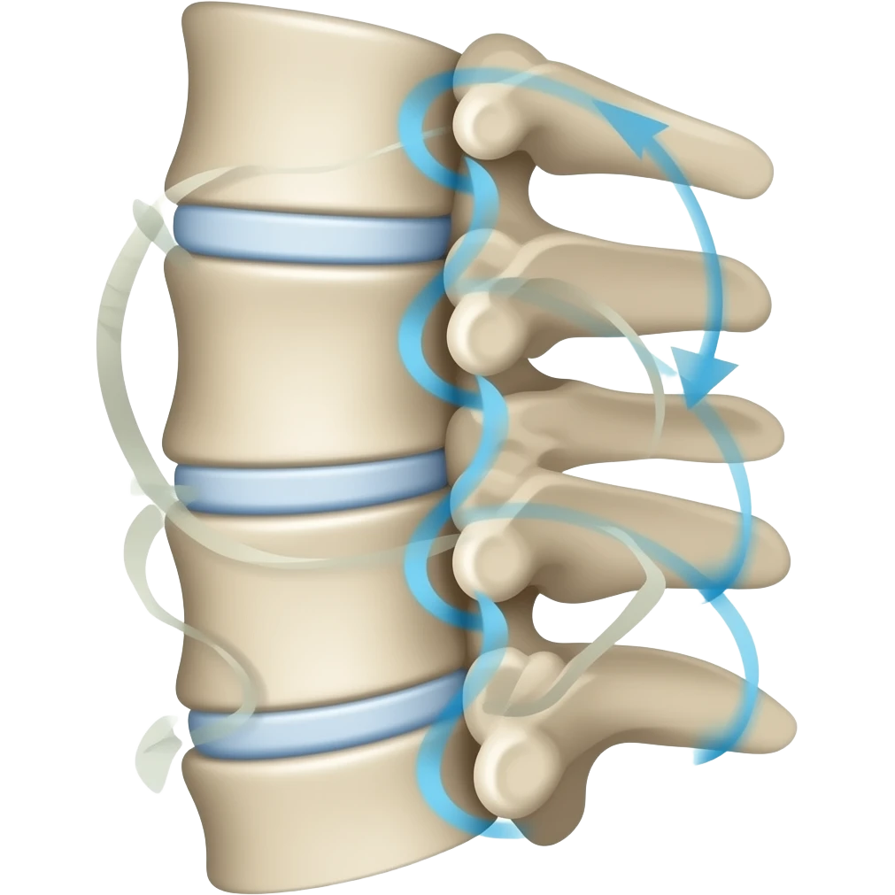 Intera colonna vertebrale con le 4 curve fisiologiche viste di profilo emoji