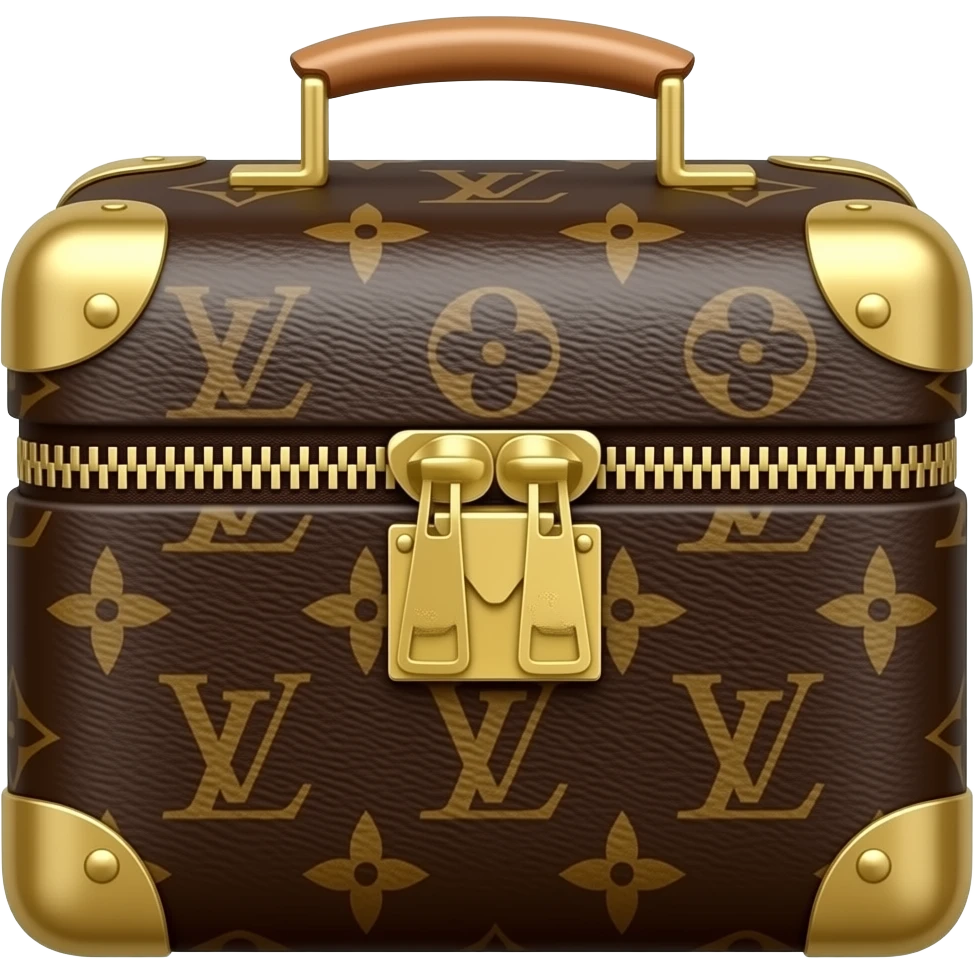 estuche realista con cierre dorado LV emoji