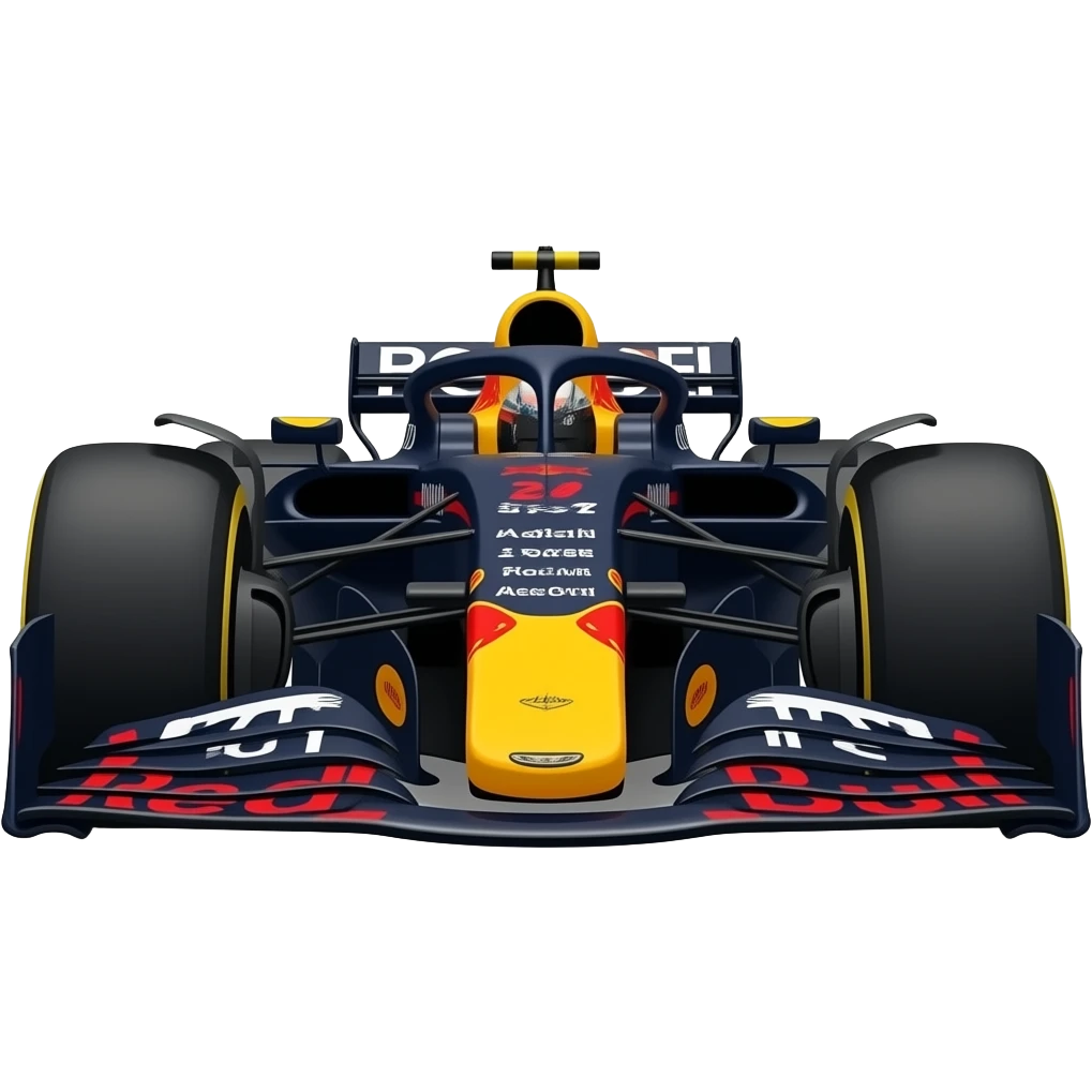 A f1 car of redbull f1 car 2026 in Apple emoji style from the side emoji