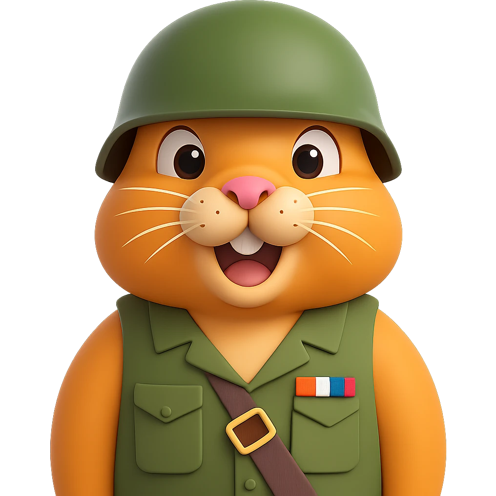 Create a 3D emoji style gopher wearing a different style of helmet, with no background. emoji