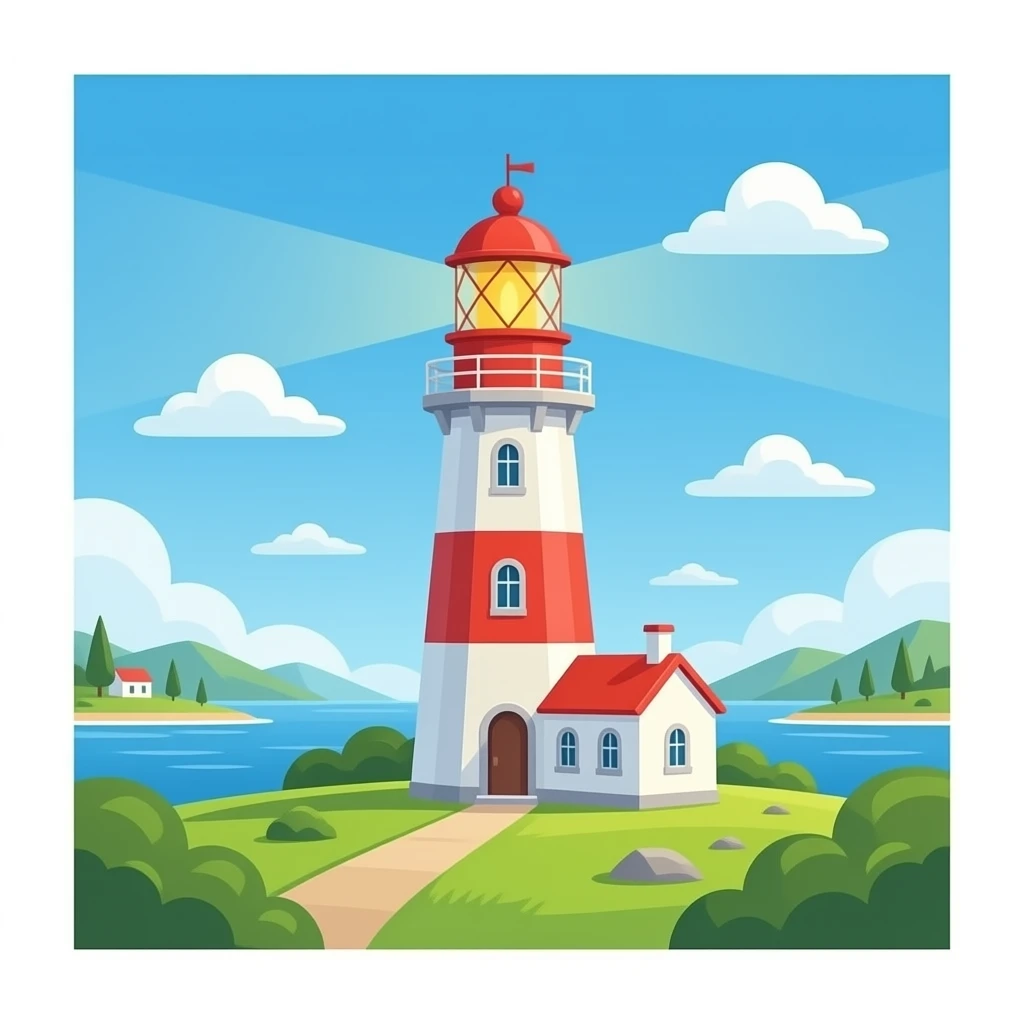 Lighthouse professional look on a blank background emoji