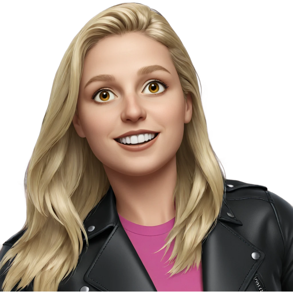 blonde beauty in leather jacket emoji