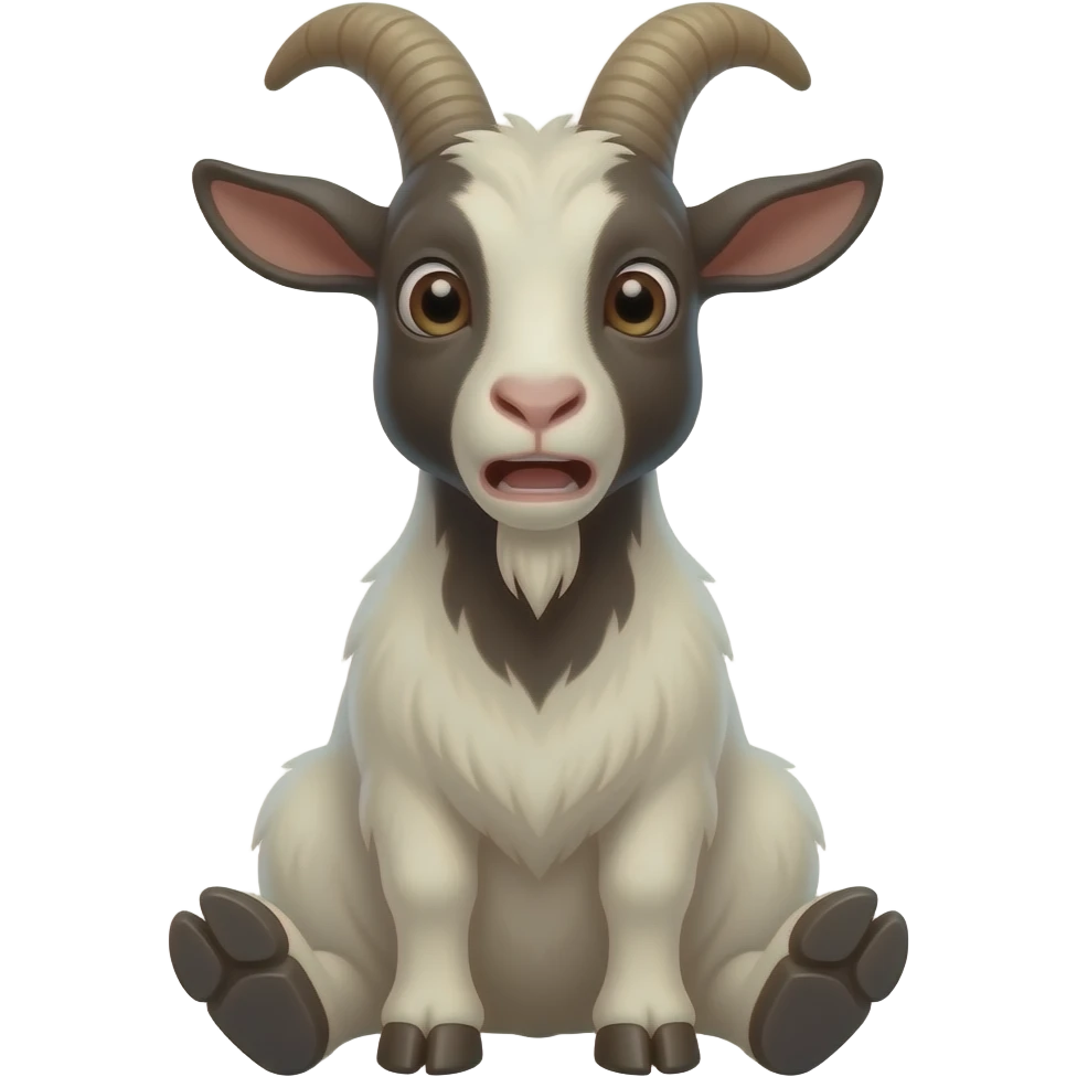 Hazme una cabra sentada. Tiene que estar asustada emoji