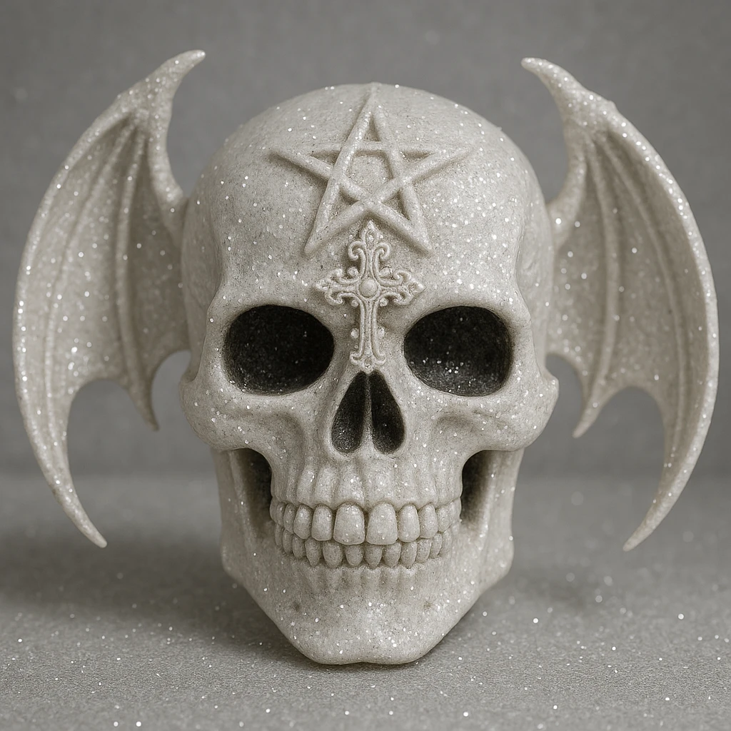 white sparkly goth object emoji
