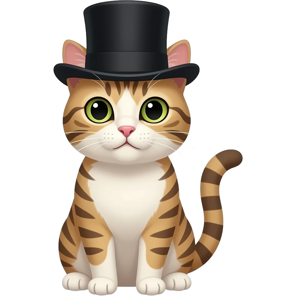 a cat in a top hat emoji