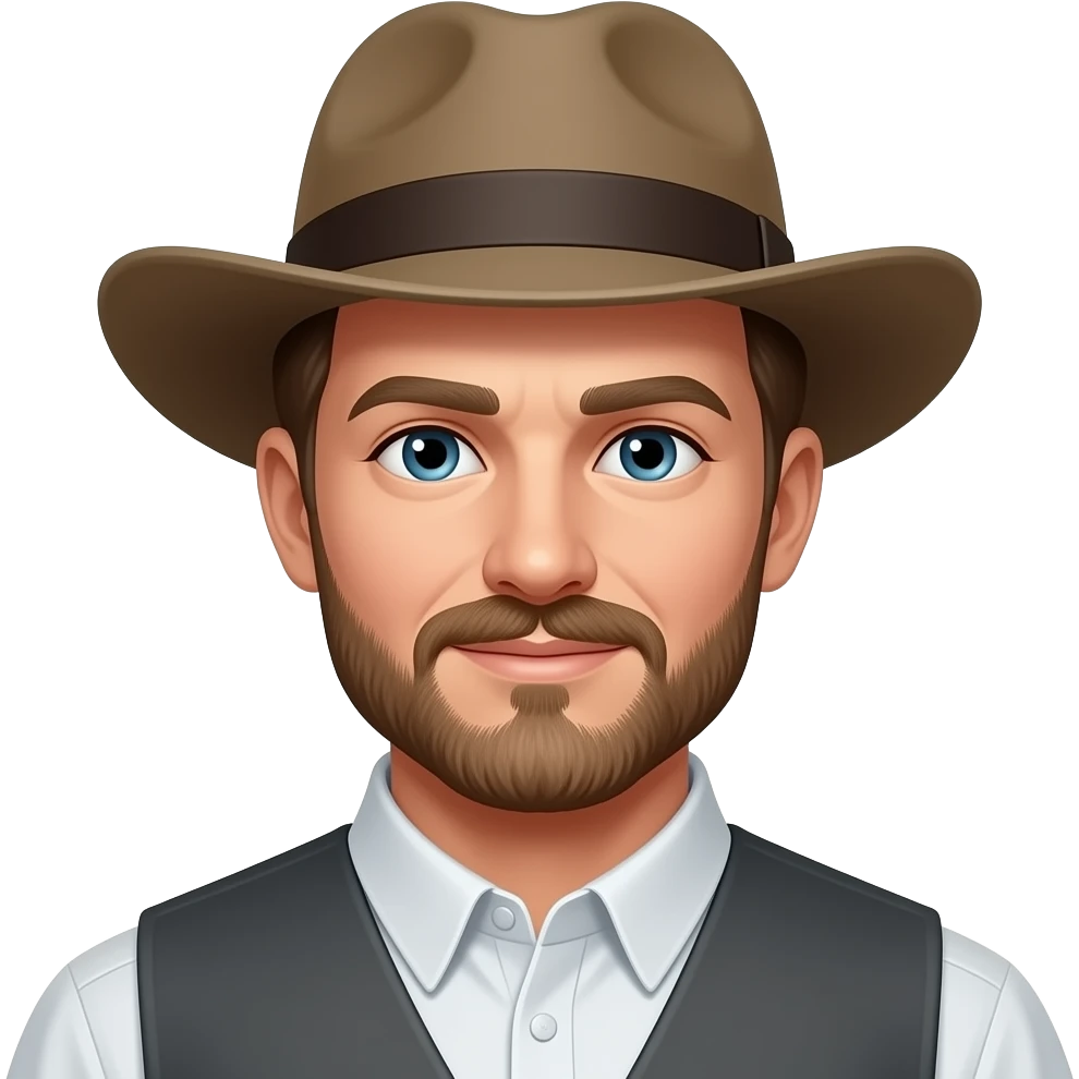 Amish white man no with hat and small beard emoji