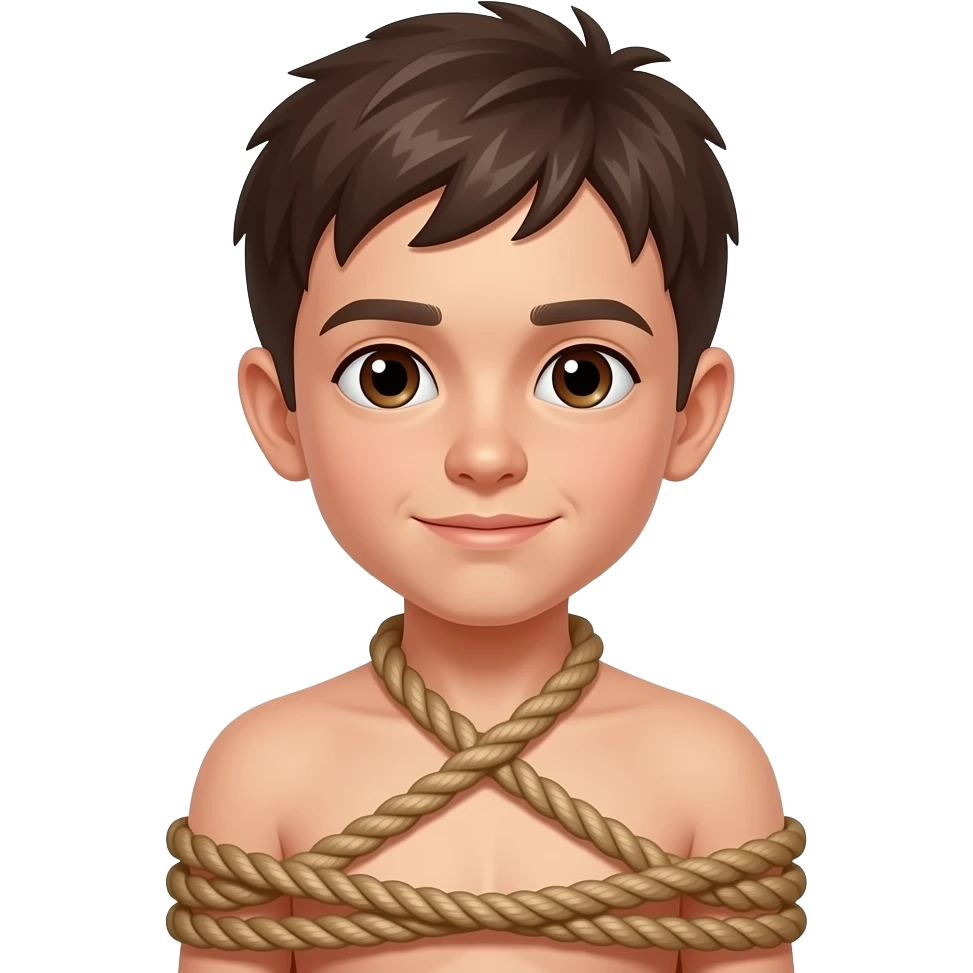 Boy naked rope tied emoji