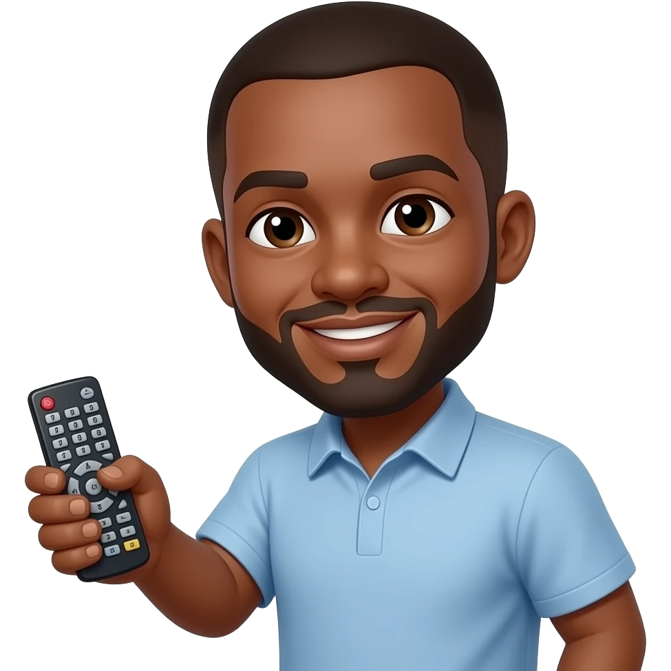 african american holding a remote emoji