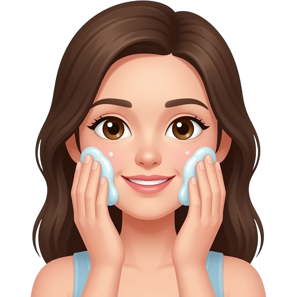 a girl is washing her face emoji