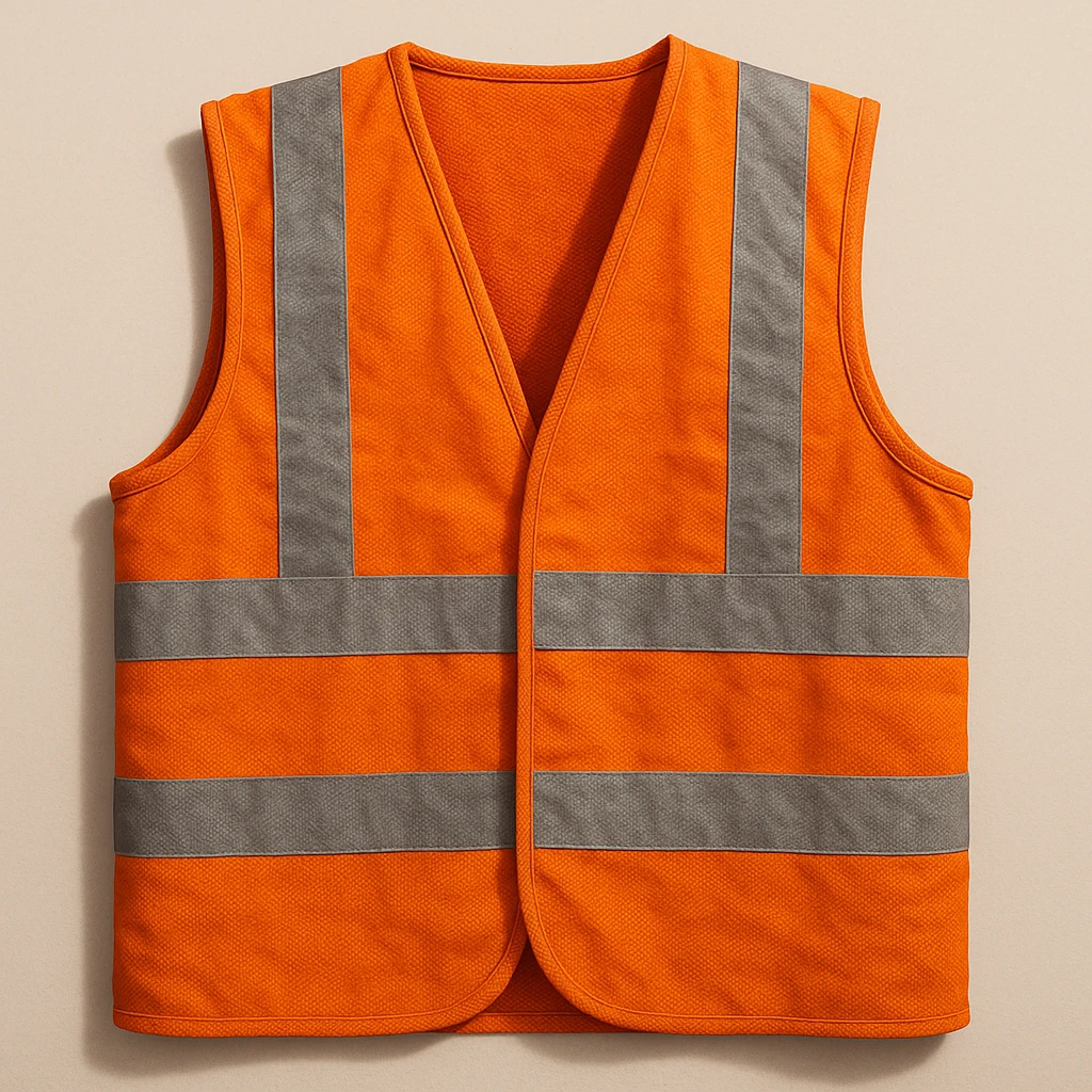 orange safety vest, realistic details, reflective strips emoji