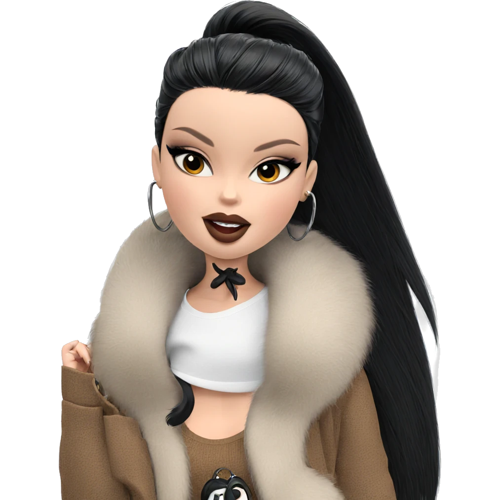 stylish girl with black hair emoji