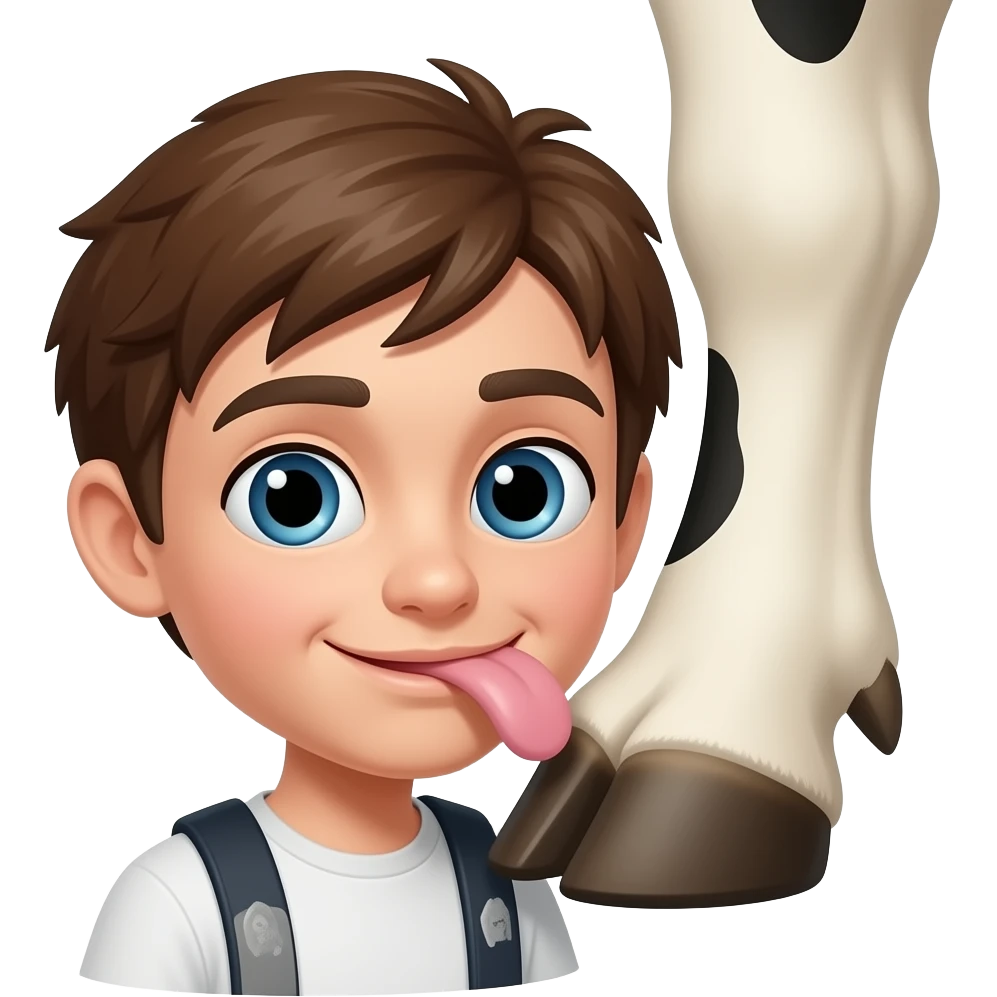 Someone licking a cows foot emoji