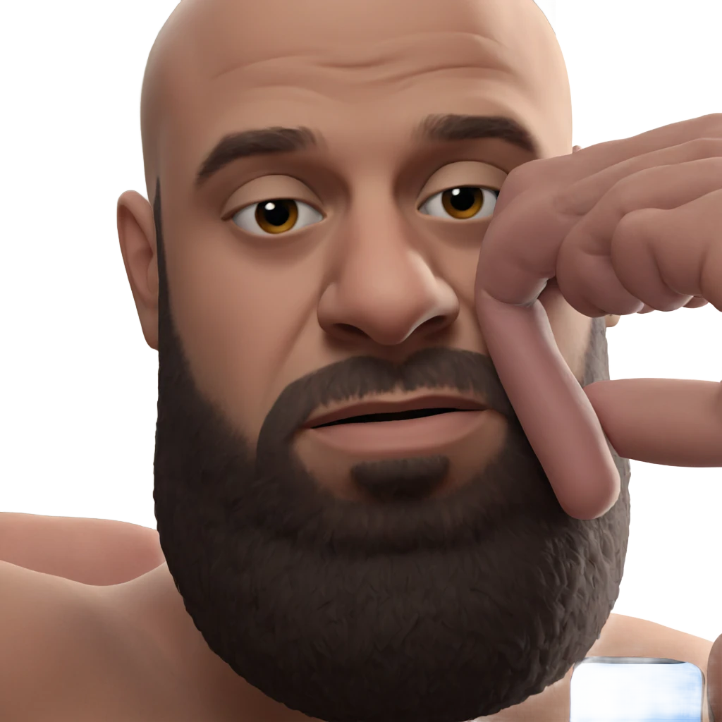 bald bearded meme face emoji