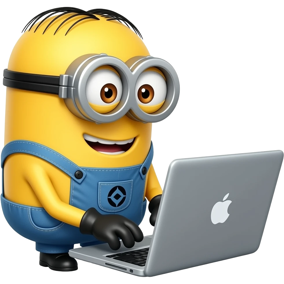 Minion fazendo e-mail emoji