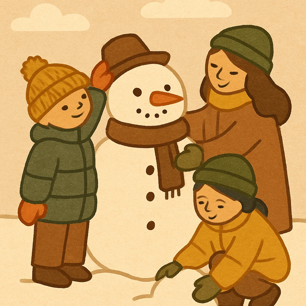 people making a snowman emoji