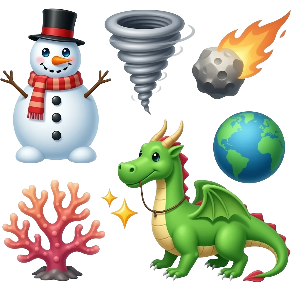 ⛄️🌪️☄️🪐💫🪸🐉 emoji