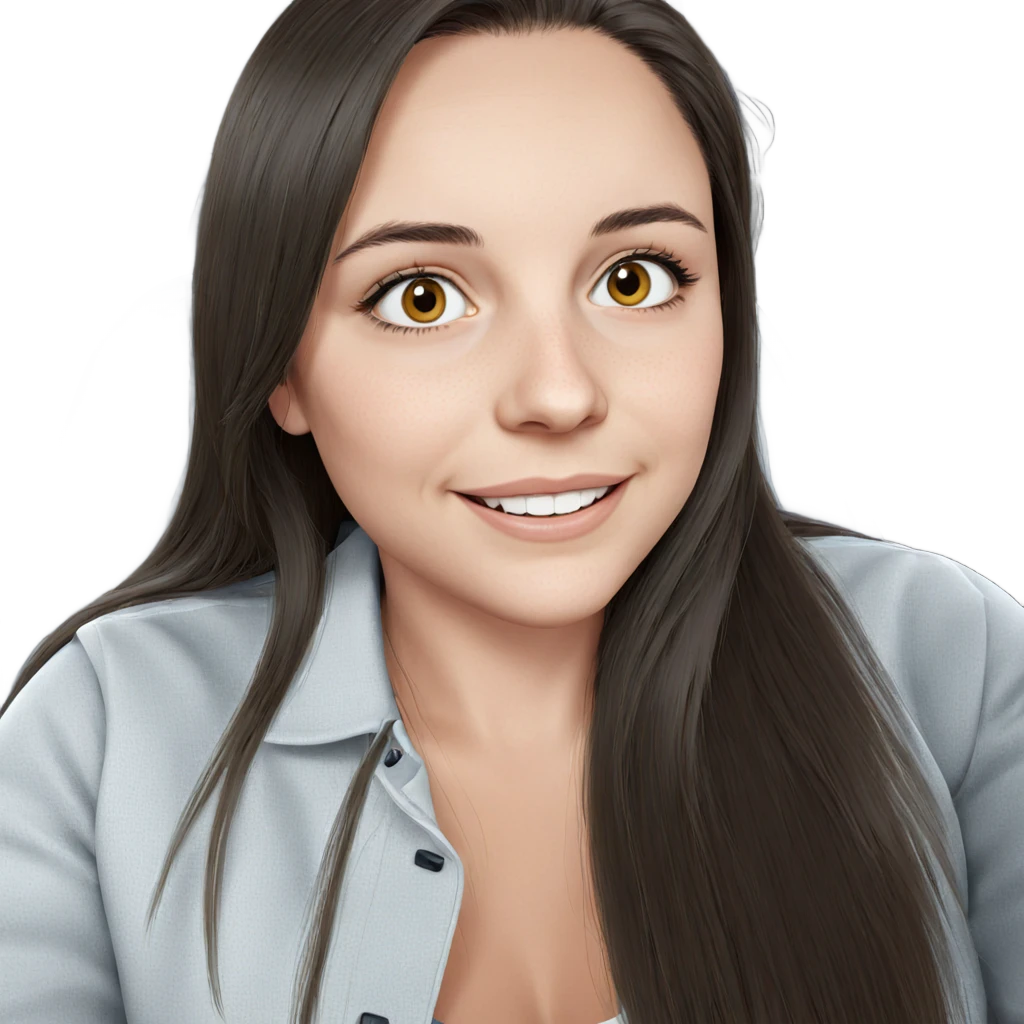 smiling girl with long hair emoji