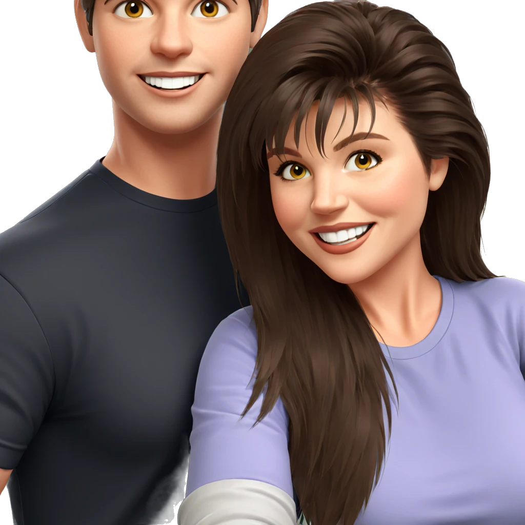 happy friends in casual wear emoji