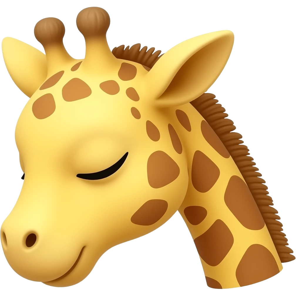 Einfacher Giraffenkopf schlafen emoji